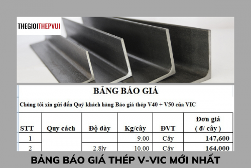 Bảng báo giá thép V-VIC mới nhất 2022