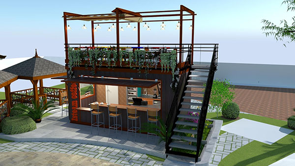 Thiết kế quán Coffee khung thép theo xu hướng tại Hà Nội