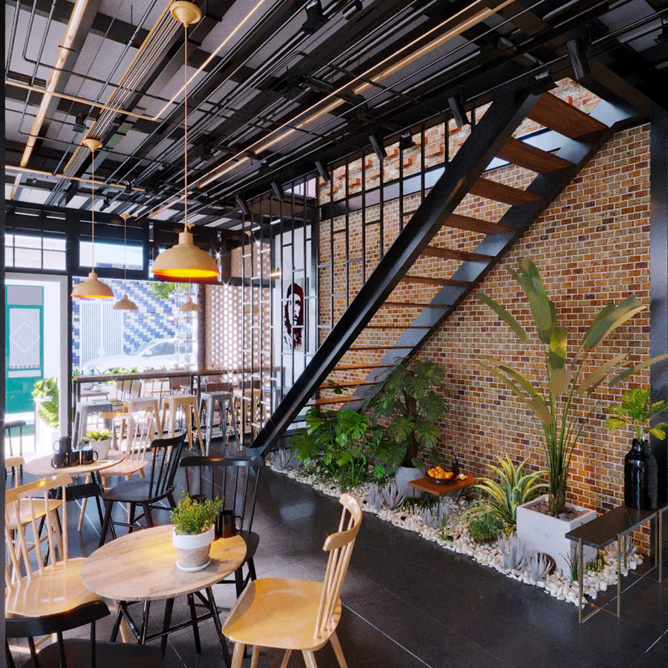 Thiết kế thi công quán coffee khung thép theo giai đoạn tại Bắc Giang